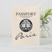 Ivory Paris Passport Bewaar de datum Save The Date (Staand voorkant)