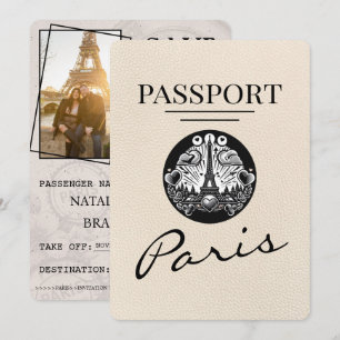 Ivory Paris Passport Bewaar de datum Save The Date