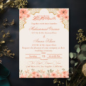 Ivory Peach Faire-part de mariage musulman islamiq