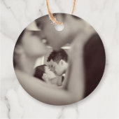 Ivory Peach/Plum Blossom Double Happiness Wedding Bedankjes Labels (Achterkant)