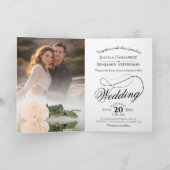 Ivory Peach Roos Elegant Romantic Photo Weddenscha (Binnen)