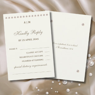 Ivory Pearl Christelijke Trouw RSVP Kaart