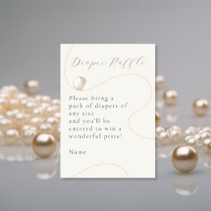 Ivory Pearl Elegante Baby Shower Luier Raffle Informatiekaartje