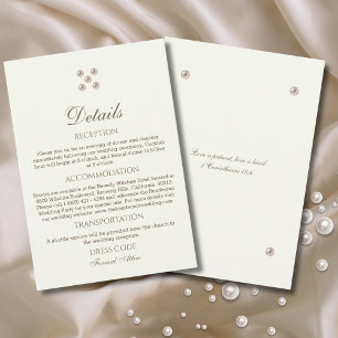 Ivory Pearl Huwelijksdetails Informatiekaartje