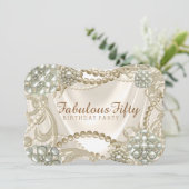 Ivory Pearl verjaardagsfeestje Kaart (Staand voorkant)