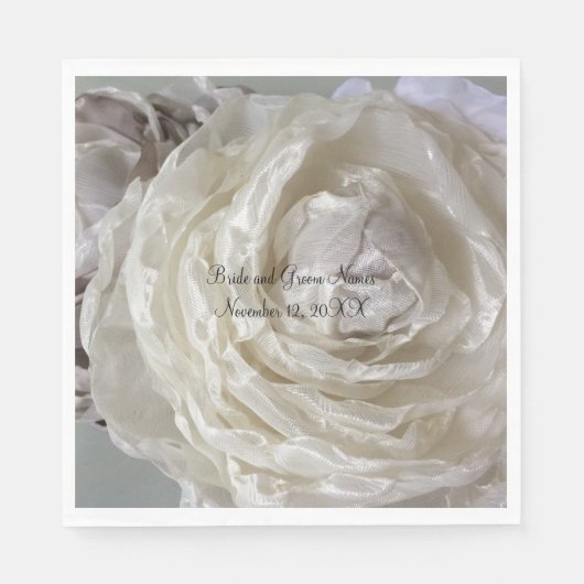 Ivory Peony Wedding Servetten (Voorkant)