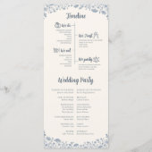 Ivory Periwinkle Wildflower Wedding Program Programma (Achterkant)