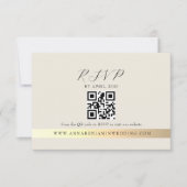 Ivory Photo QR Code Wedding RSVP Kaartje (Voorkant)