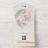 Ivory Photo Wedding All In One Uitnodiging (Binnen)