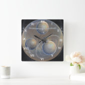 Ivory Planets Vierkante Klok (Huis)