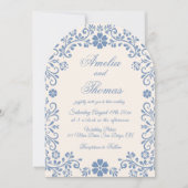Ivory Powder Blue Whimsical Wedding Invitation (Devant)