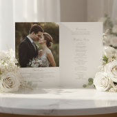 Ivory | Programme de mariage chic à fleurs aquarel