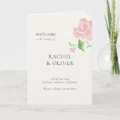 Ivory | Programme de mariage plié Chic Blush Flora (Devant)