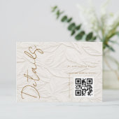 Ivory QR code Wedding Details Informatiekaartje (Staand voorkant)