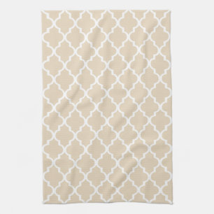 Ivory Quatrefoil Kitchen Towel Theedoek