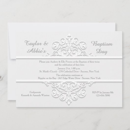 Ivory Railing Invitation religieuse (Devant)