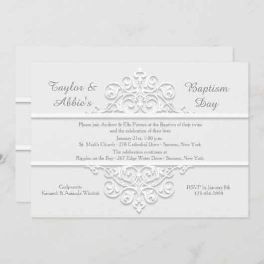 Ivory Railing Invitation religieuse (Devant / Derrière)