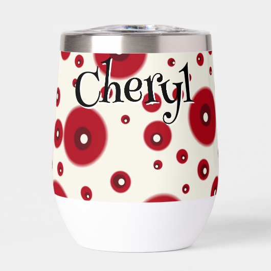 Ivory Red Dots Funky Whimsical Circle Pattern  (Voorkant)