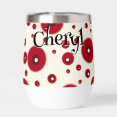 Ivory Red Dots Funky Whimsical Circle Pattern  (Achterkant)
