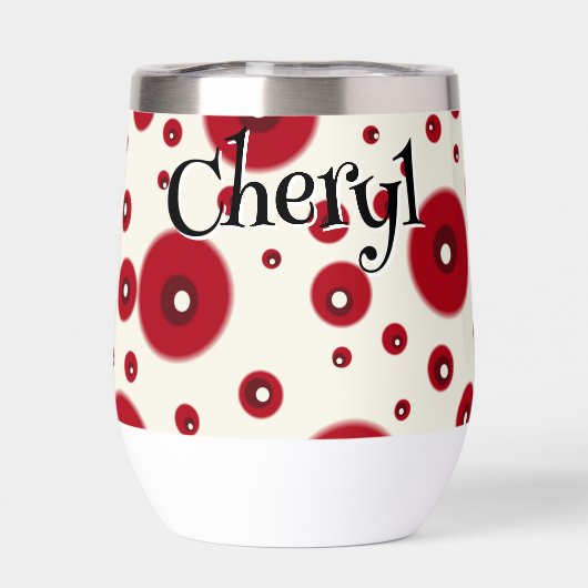 Ivory Red Dots Funky Whimsical Circle Pattern  (Achterkant)