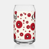 Ivory Red Dots Funky Whimsical Circle Pattern  Blikvorm Glas (Rechts)