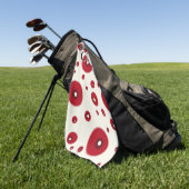 Ivory Red Dots Funky Whimsical Circle Pattern  Golfhanddoek (Groen)