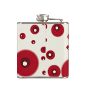 Ivory Red Dots Funky Whimsical Circle Pattern  Heupfles (Achterkant)