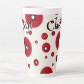 Ivory Red Dots Funky Whimsical Circle Pattern  Latte Mok (Voorkant)