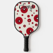 Ivory Red Dots Funky Whimsical Circle Pattern  Pickleball Paddle (Achterkant)