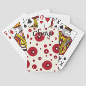 Ivory Red Dots Funky Whimsical Circle Pattern  Pokerkaarten (Achterkant)