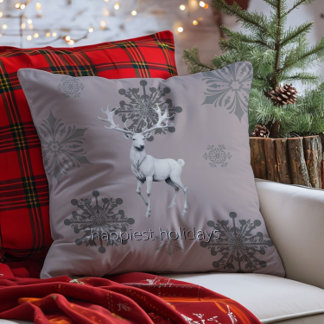 Ivory Reindeer Christmas | Pink Kussen