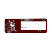 Ivory Reindeer Christmas | Red Gift Etiket (Voorkant)