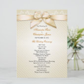 Ivory Ribbon Gold Stripes Programme de mariage (Debout devant)