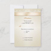 Ivory Ribbon Gold Stripes RSVP Note V2 (Achterkant)