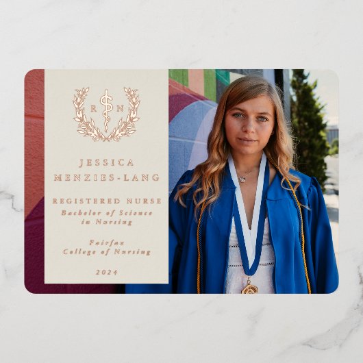 Ivory RN Asclepius Graduation Faire-part photo (Recto)