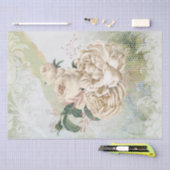 Ivory-Roos-Gold Floral Lace Bouquet-loskoppeling Tissuepapier (Craft)