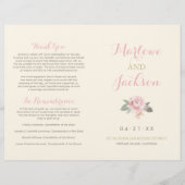 Ivory rose et or Floral Boho Programmes de mariage (Devant)