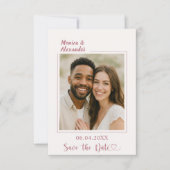 Ivory rose gold photo wedding Save the Date (Devant)
