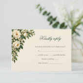 Ivory Roses & Emerald Winter Wedding RSVP (Debout devant)