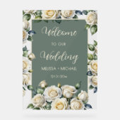 Ivory Roses Wedding Transparent Acryl Bord (Voorkant)