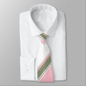 Ivory roze en Sage-afwisselend gestripte Stropdas (Gebonden)