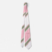 Ivory roze en Sage-afwisselend gestripte Stropdas (Achterkant)