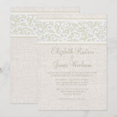 Ivory Rustic Burlap & Linen Wedding Invitations (Devant / Derrière)