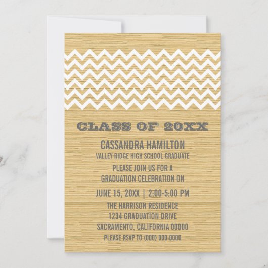 Ivory Rustic Chevron Invitation (Devant)