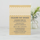 Ivory Rustic Chevron Invitation (Debout devant)
