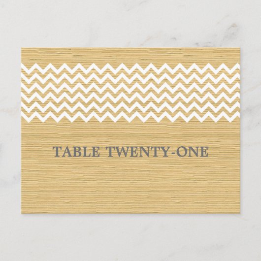 Ivory Rustic Chevron Numéro de table Carte postale (Devant)