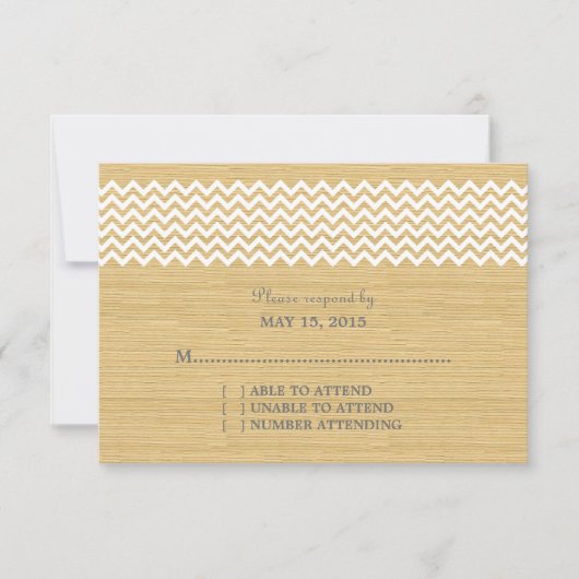 Ivory Rustic Chevron Response Kaart (Voorkant)