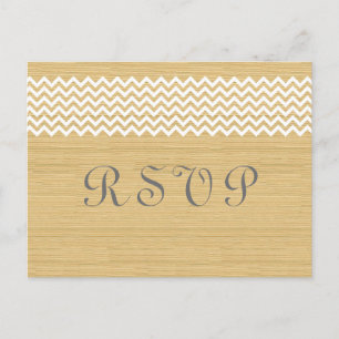 Ivory Rustic Chevron RSVP Briefkaart