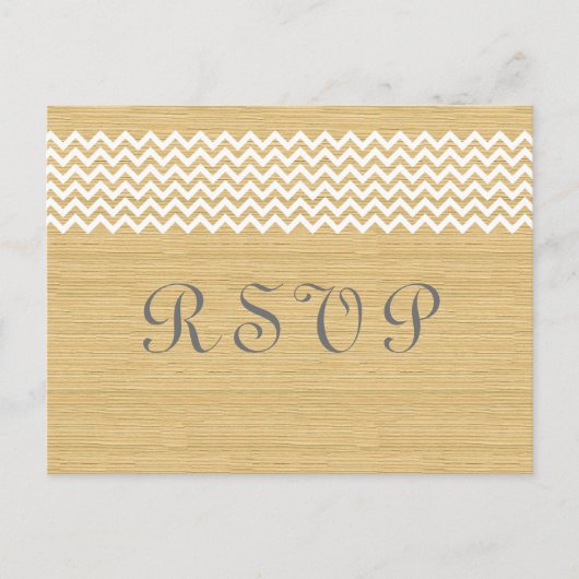 Ivory Rustic Chevron RSVP Briefkaart (Voorkant)