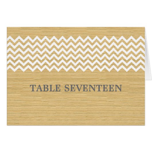 Ivory Rustic Chevron Table Number Kaart (Voorkant Horizontaal)